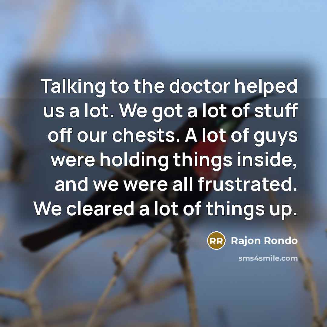 “Talking to the doctor helped us a lot. We got…” quote by Rajon Rondo