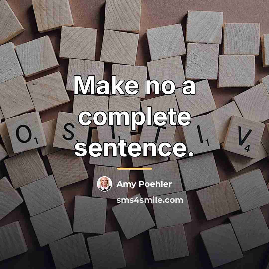 “Make no a complete sentence.…” quote by Amy Poehler