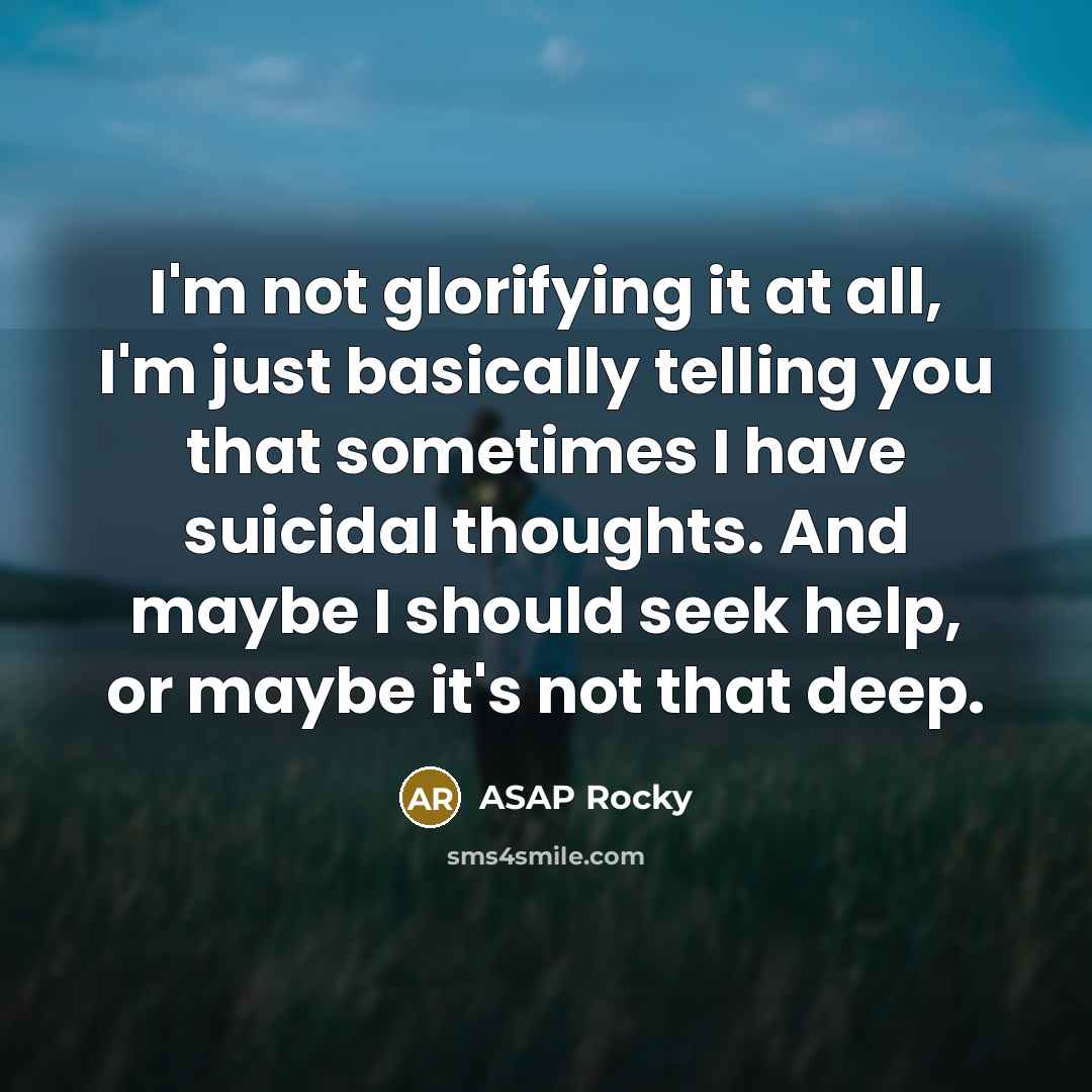 “I'm not glorifying it at all, I'm just basically telling…” quote by ASAP Rocky