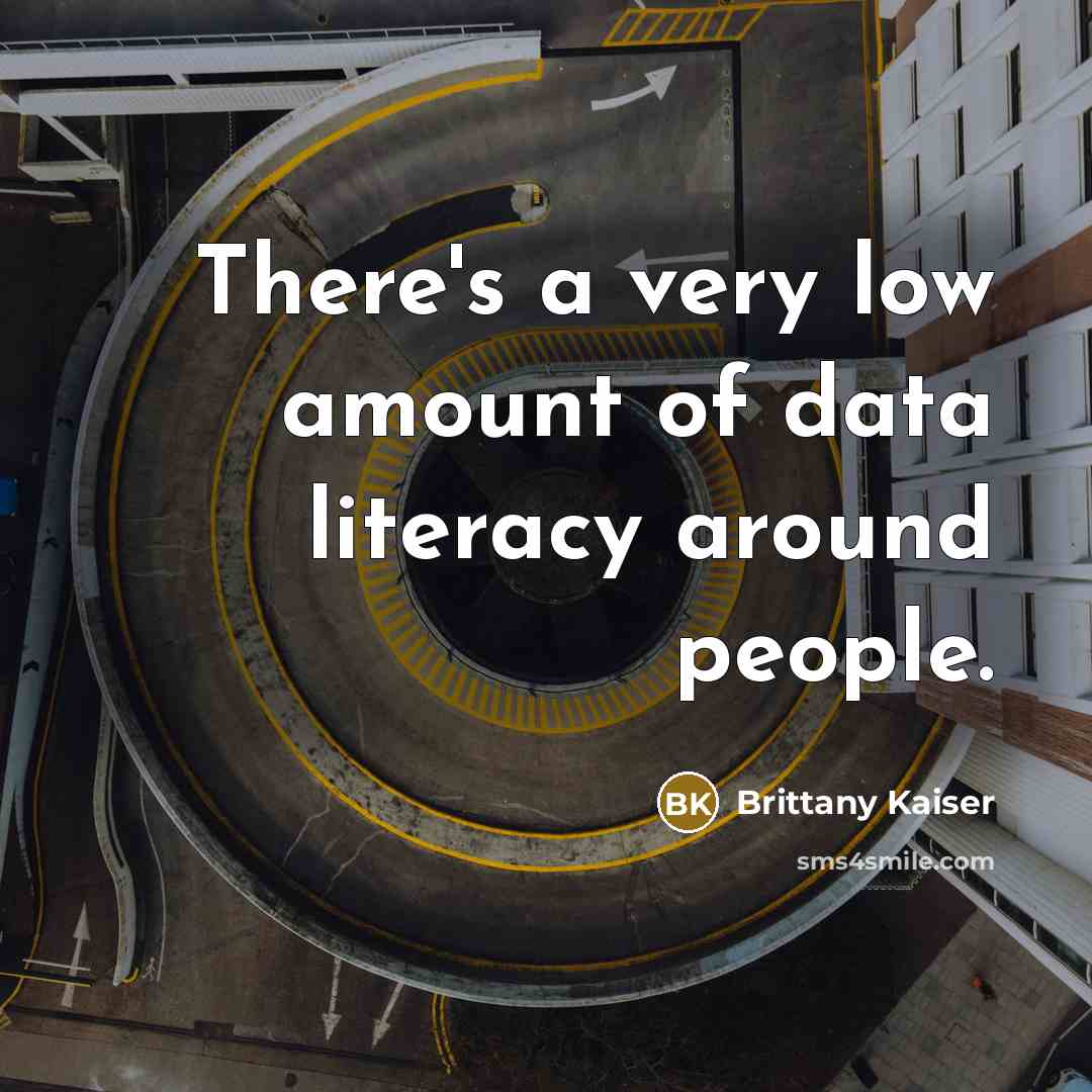 “There's a very low amount of data literacy around people.…” quote by Brittany Kaiser