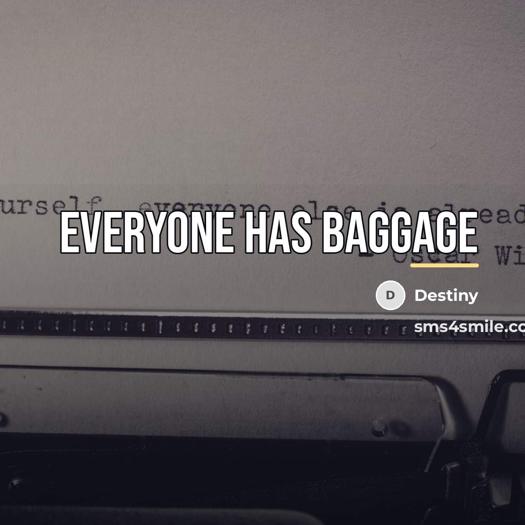 “Everyone has baggage…” quote by Destiny