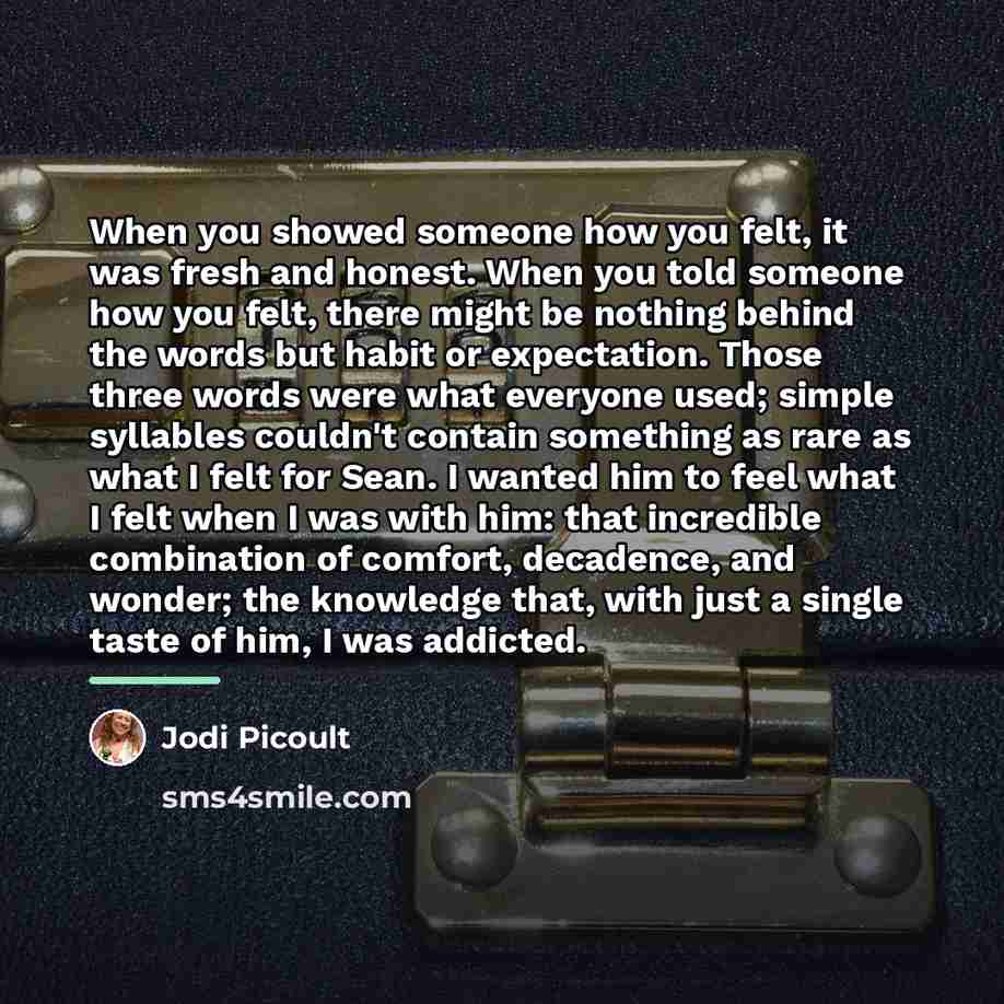 “When you showed someone how you felt, it was fresh…” quote by Jodi Picoult