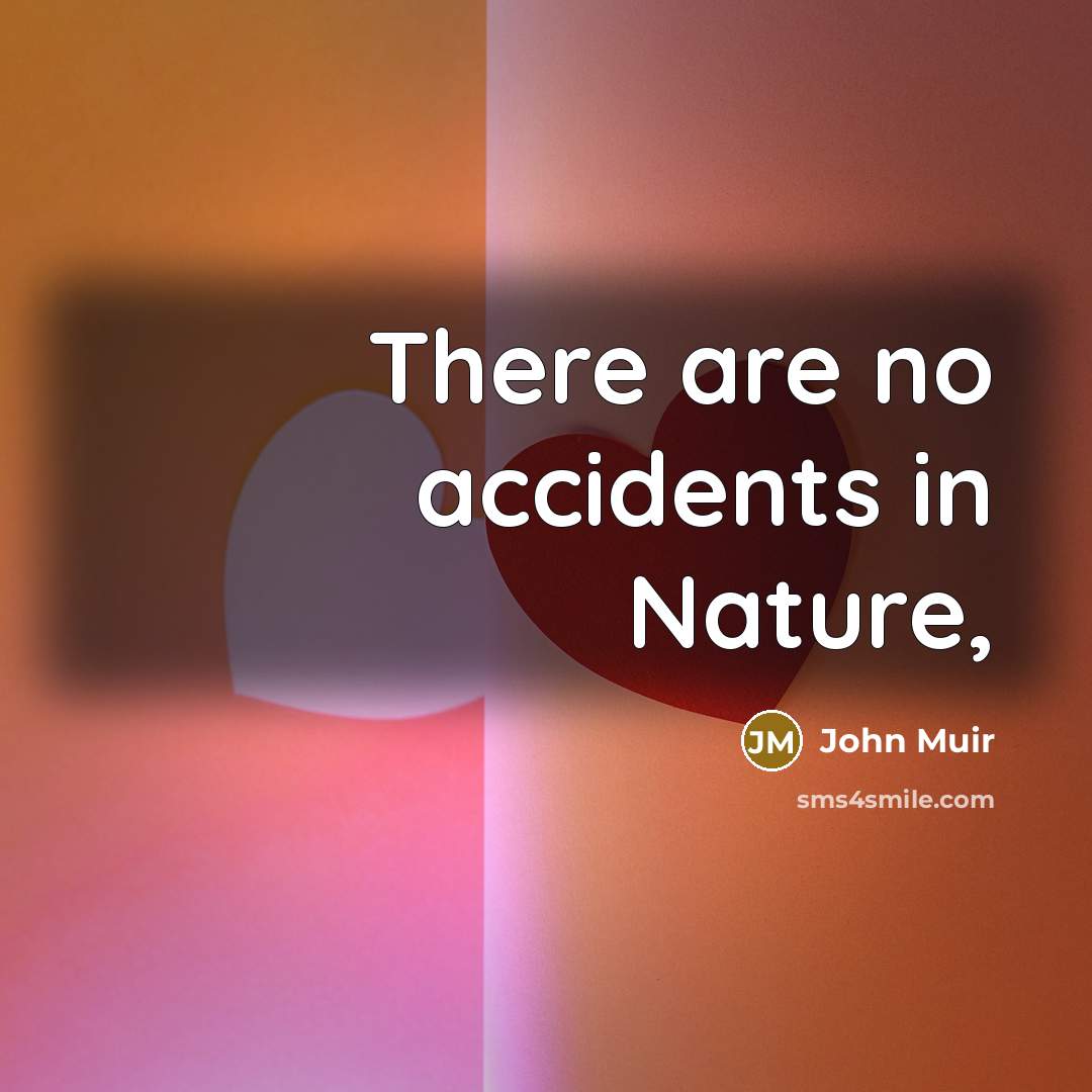 “There are no accidents in Nature,…” quote by John Muir