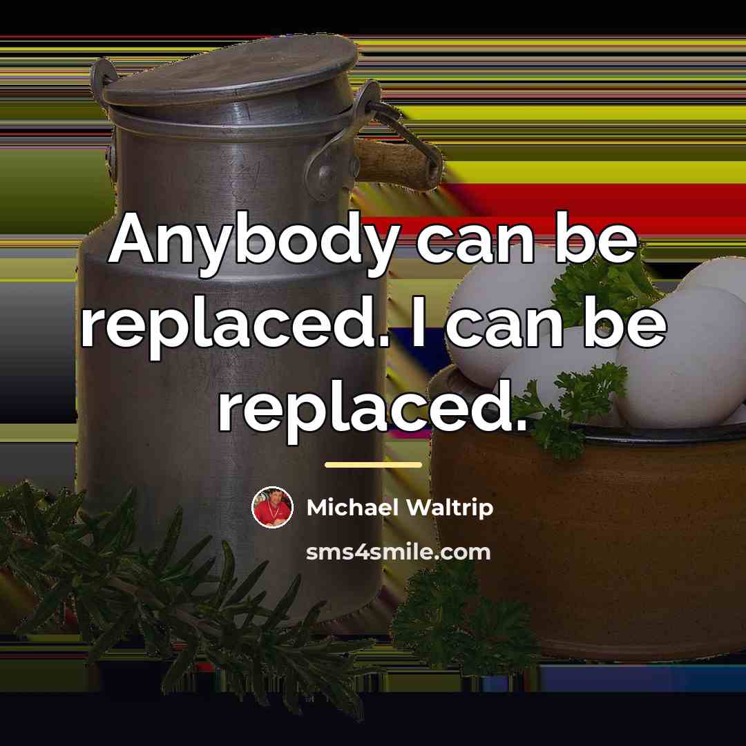 “Anybody can be replaced. I can be replaced.…” quote by Michael Waltrip