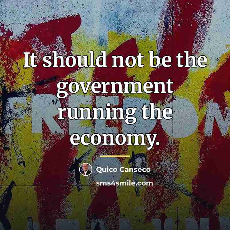 “It should not be the government running the economy.…” quote by Quico Canseco
