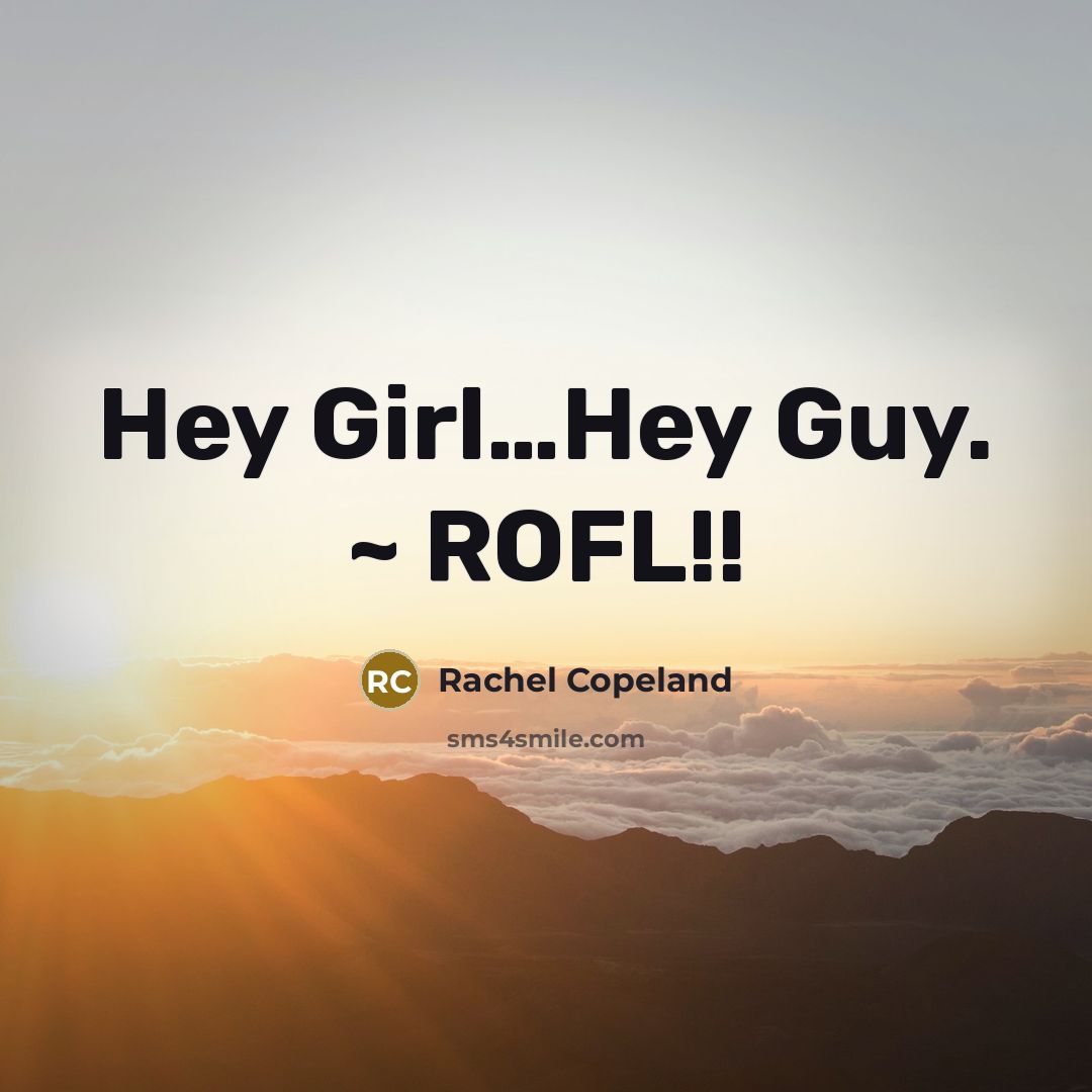 “Hey Girl....Hey Guy. ~ ROFL!!…” quote by Rachel Copeland