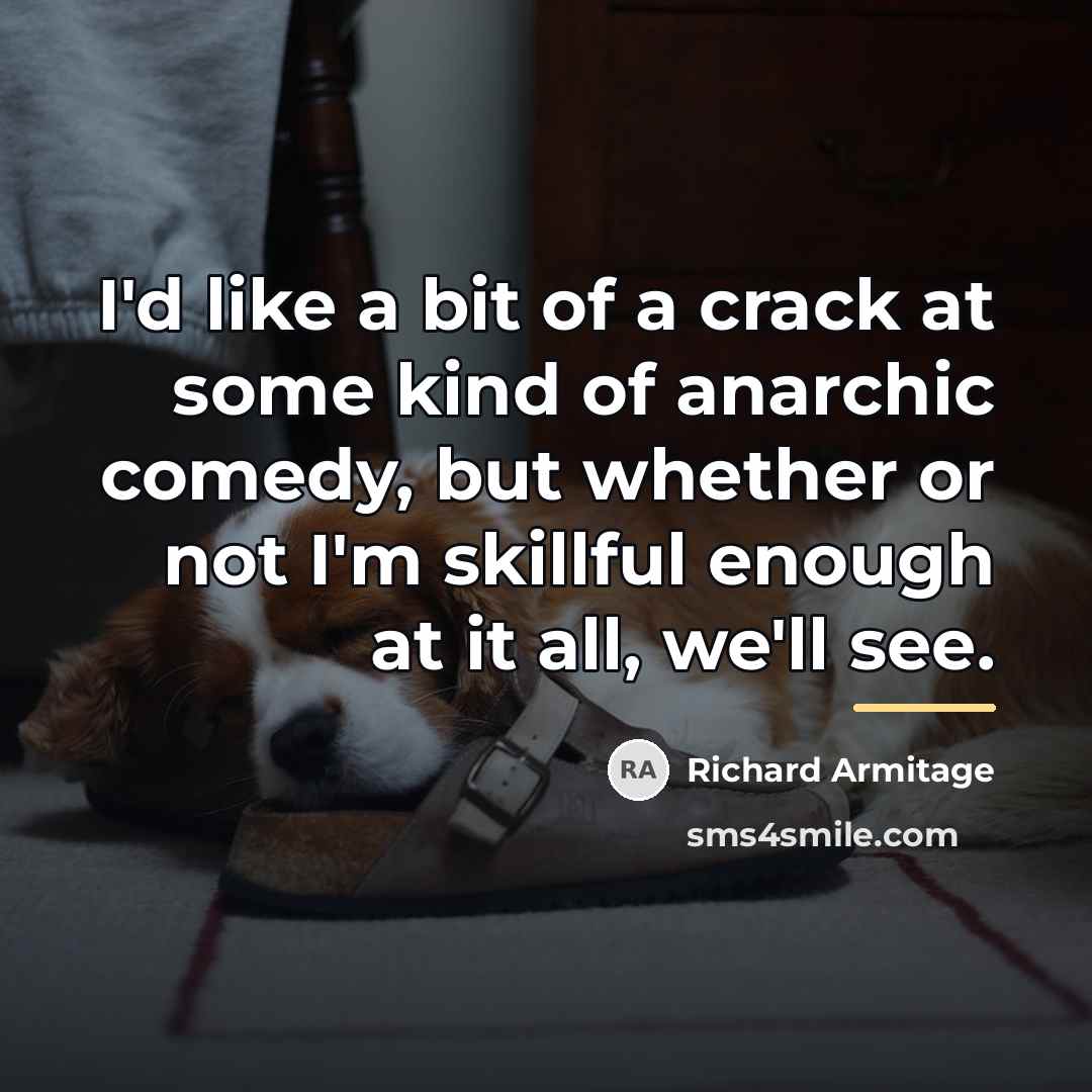 “I'd like a bit of a crack at some kind…” quote by Richard Armitage