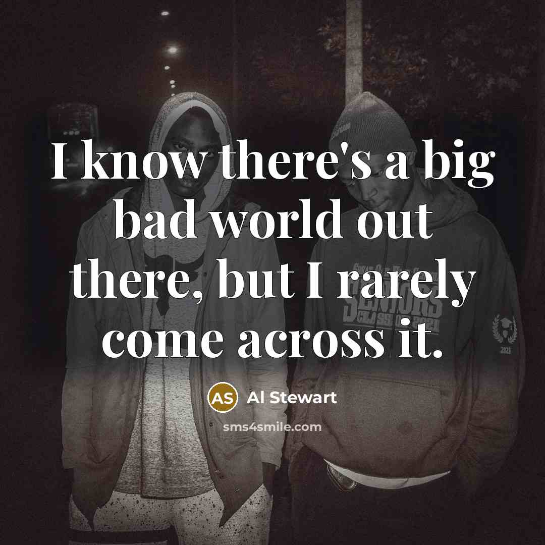“I know there's a big bad world out there, but…” quote by Al Stewart