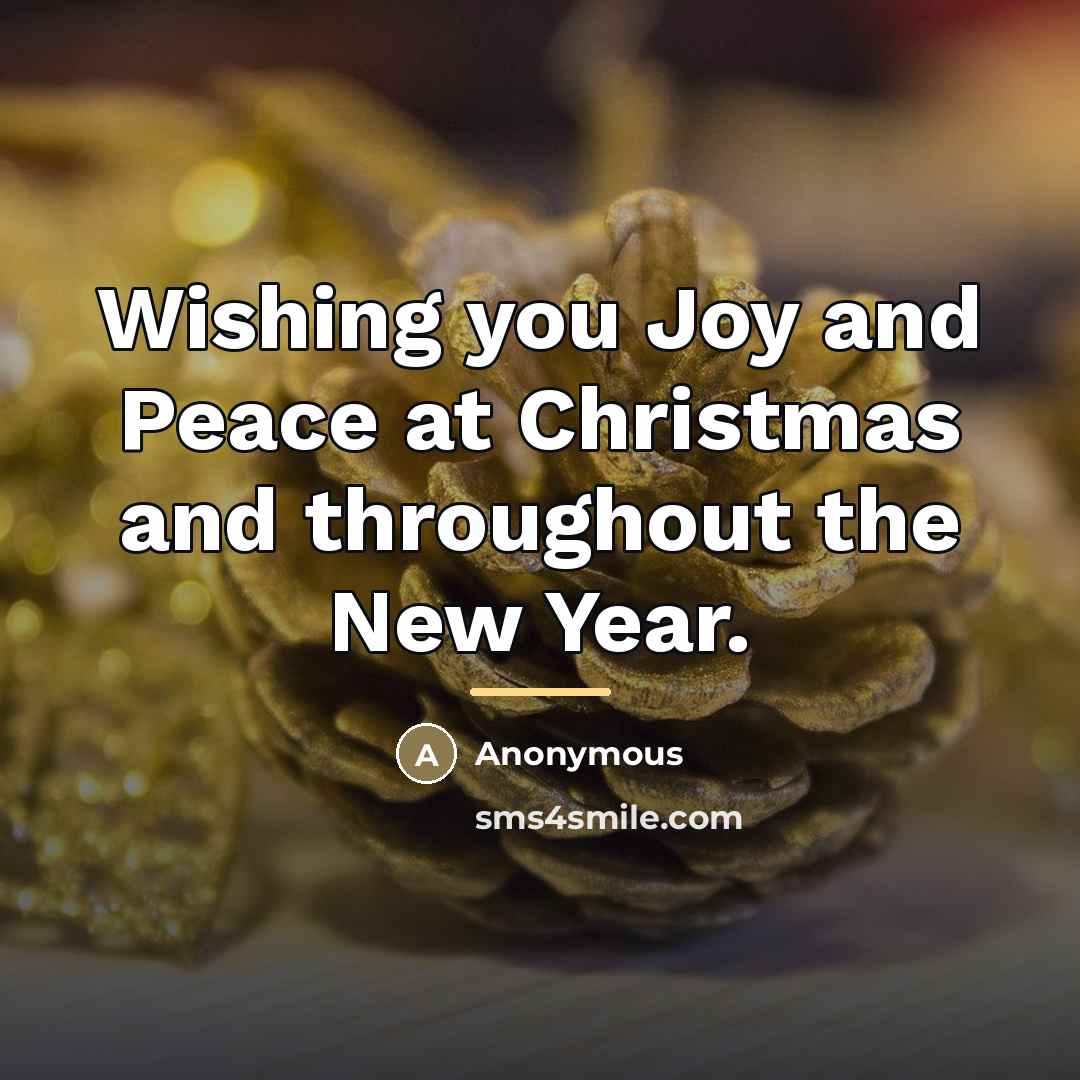 “Wishing you Joy and Peace at Christmas and throughout the…” quote by Anonymous