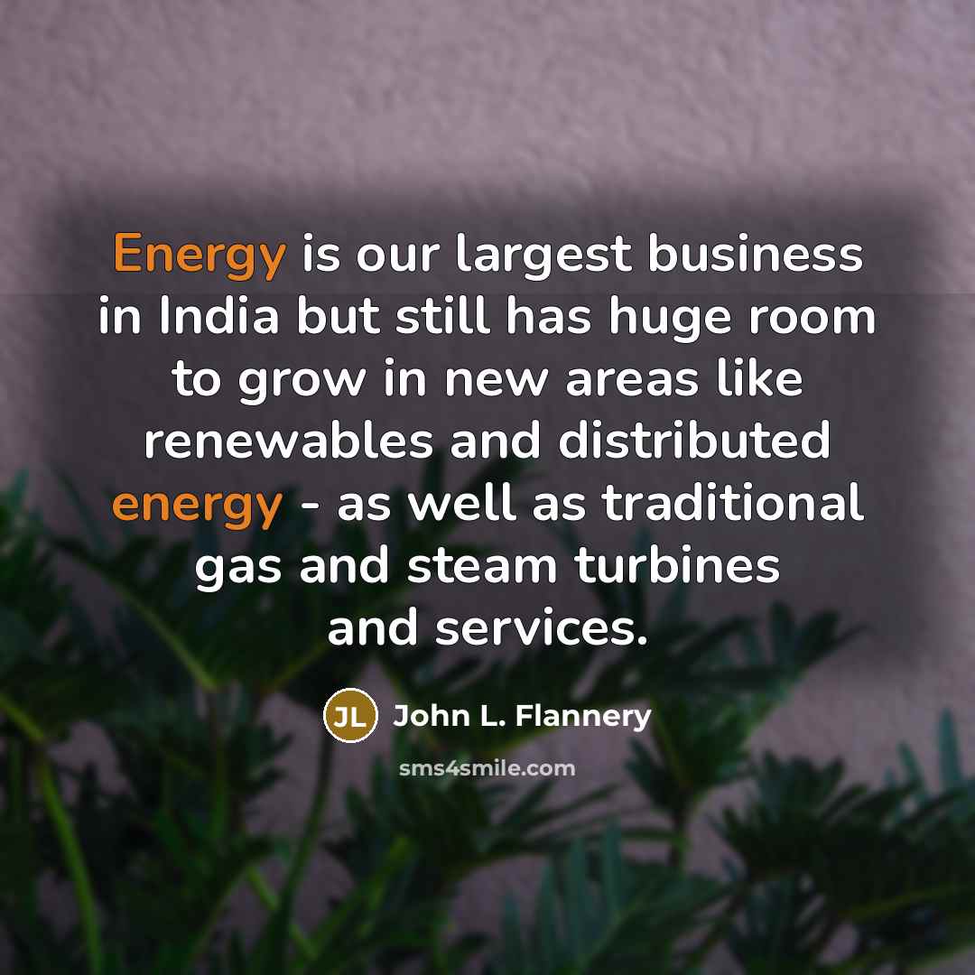 “Energy is our largest business in India but still has…” quote by John L. Flannery