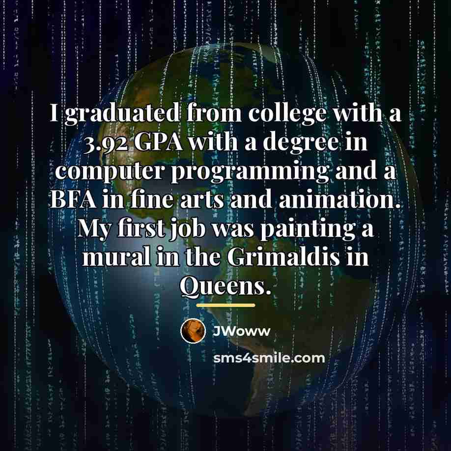 “I graduated from college with a 3.92 GPA with a…” quote by JWoww