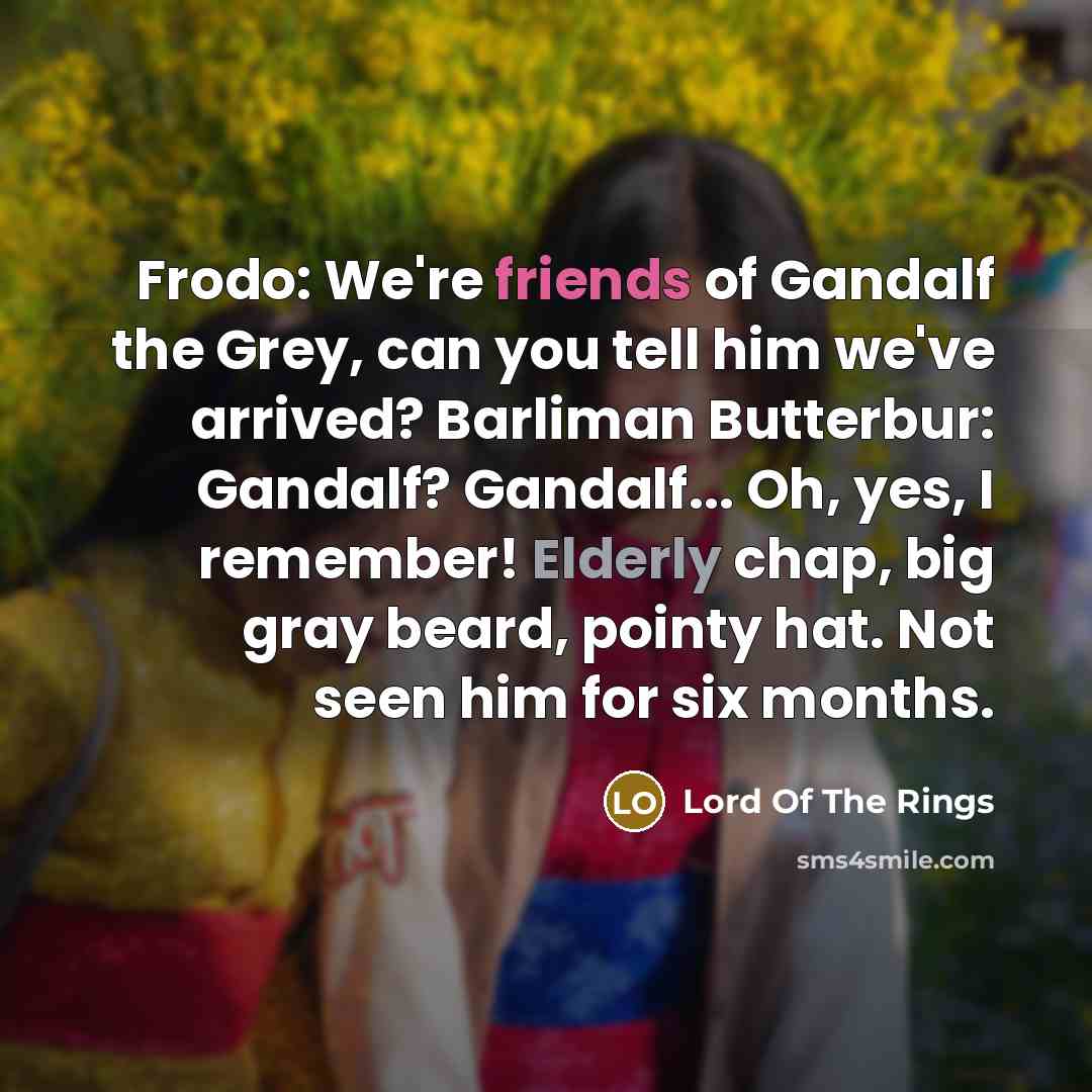 “Frodo: We're friends of Gandalf the Grey, can you tell…” quote by Lord Of The Rings