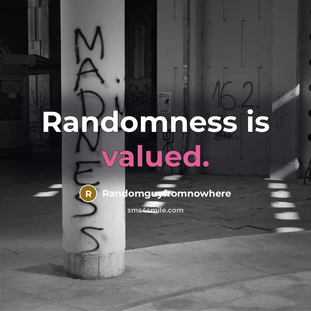 “Randomness is valued.” quote by Randomguyfromnowhere