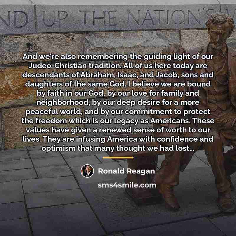 “And we're also remembering the guiding light of our Judeo-Christian…” quote by Ronald Reagan
