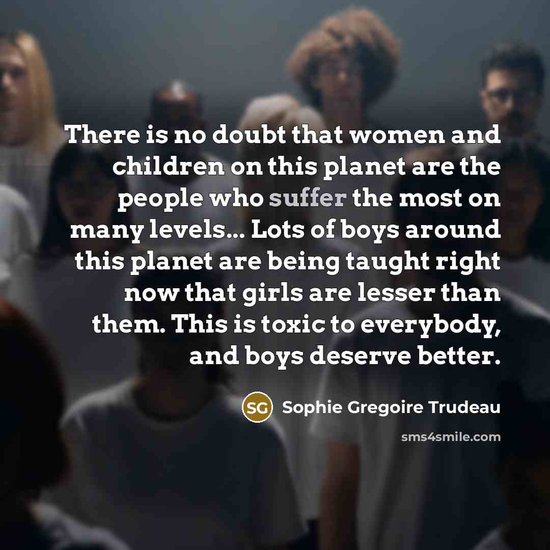“There is no doubt that women and children on this…” quote by Sophie Gregoire Trudeau