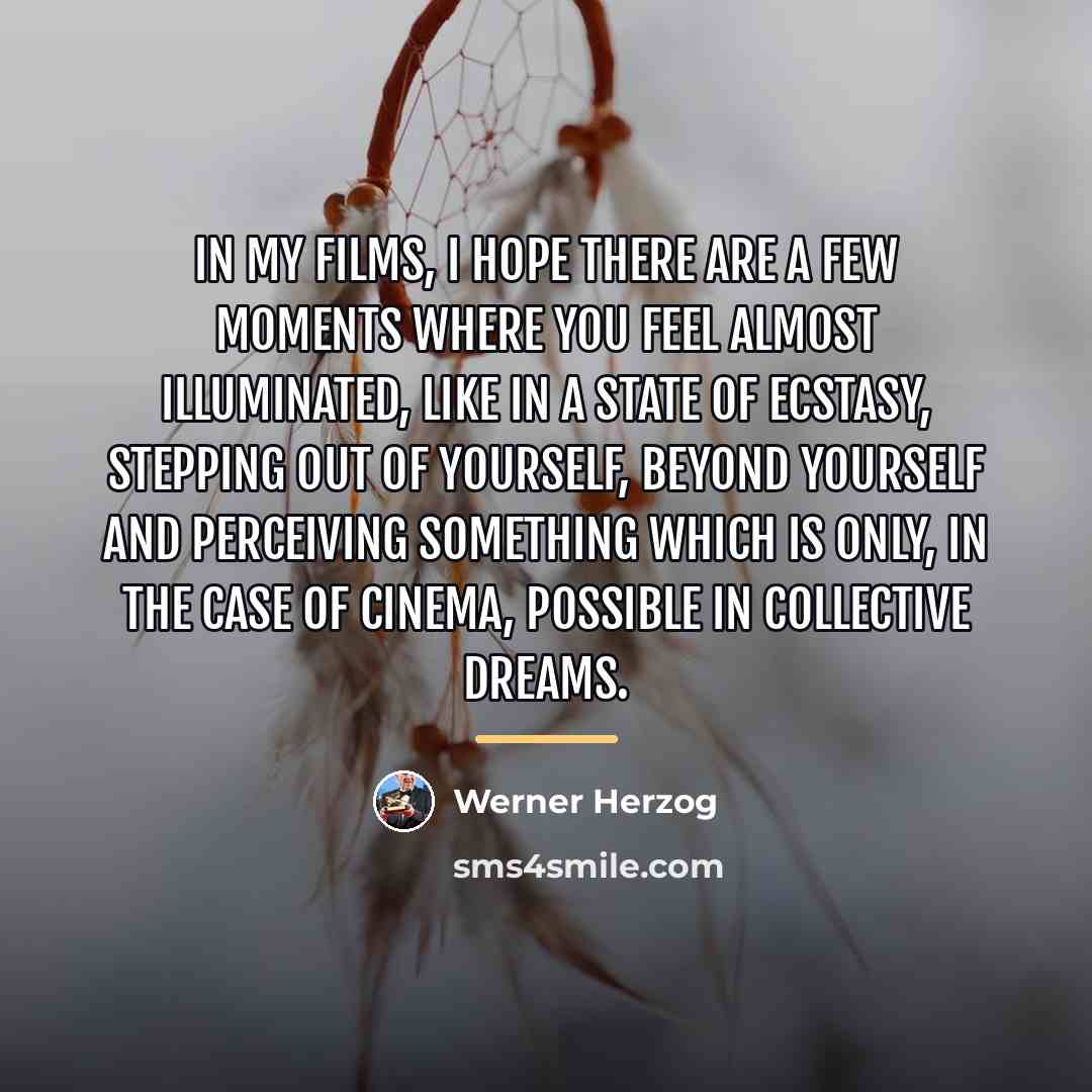 “In my films, I hope there are a few moments…” quote by Werner Herzog