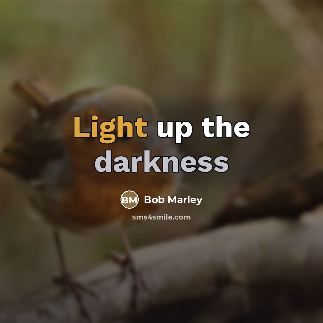 “Light up the darkness…” quote by Bob Marley