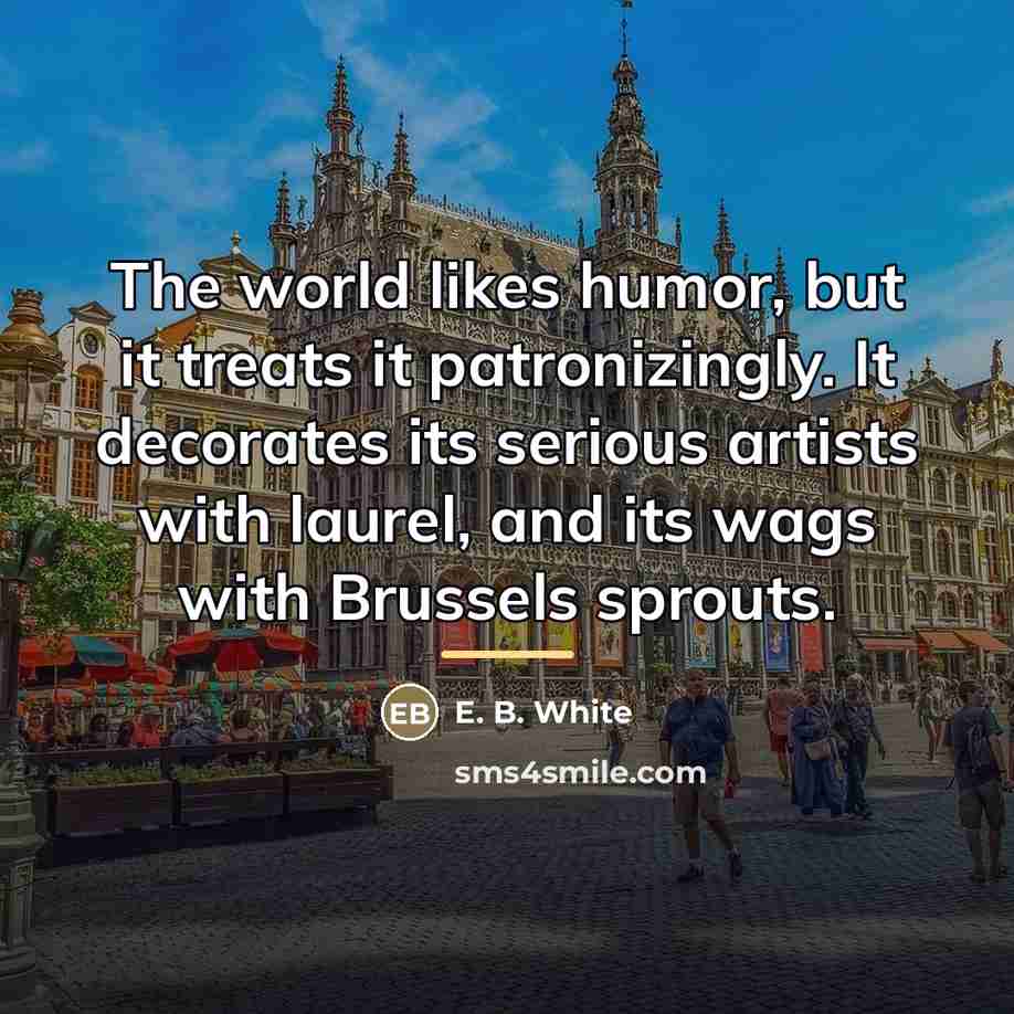 “The world likes humor, but it treats it patronizingly. It…” quote by E. B. White