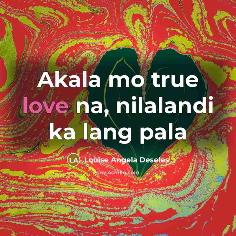“Akala mo true love na, nilalandi ka lang pala…” quote by Louise Angela Deseles