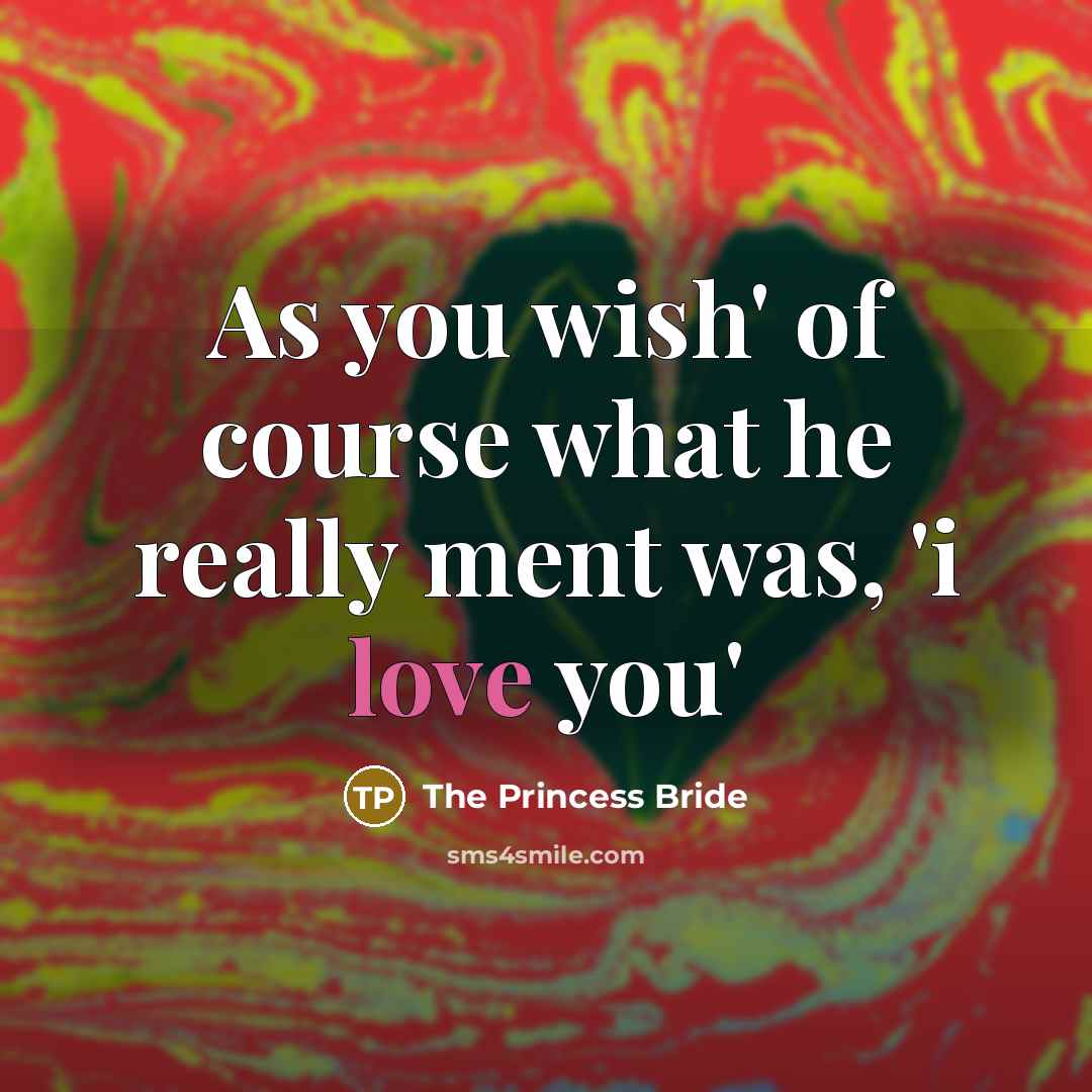 “As you wish' of course what he really ment was,…” quote by The Princess Bride
