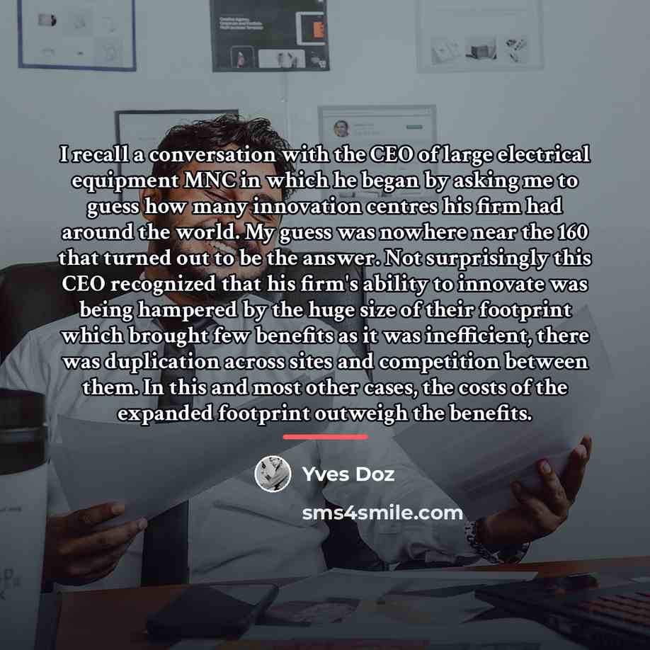 “I recall a conversation with the CEO of large electrical…” quote by Yves Doz
