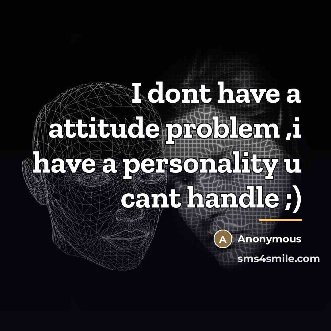 “I dont have a attitude problem ,i have a personality…” quote by Anonymous