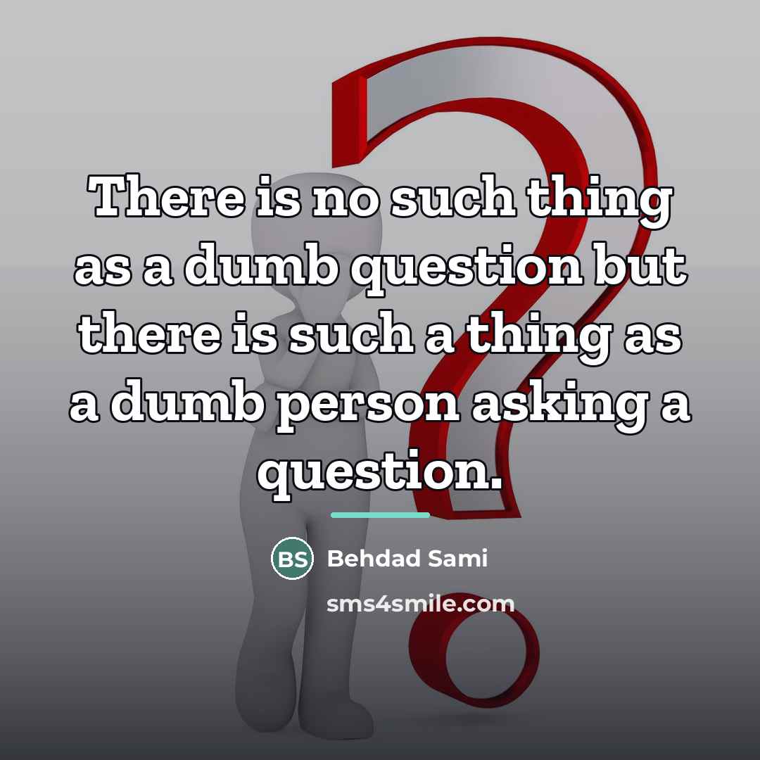 “There is no such thing as a dumb question but…” quote by Behdad Sami