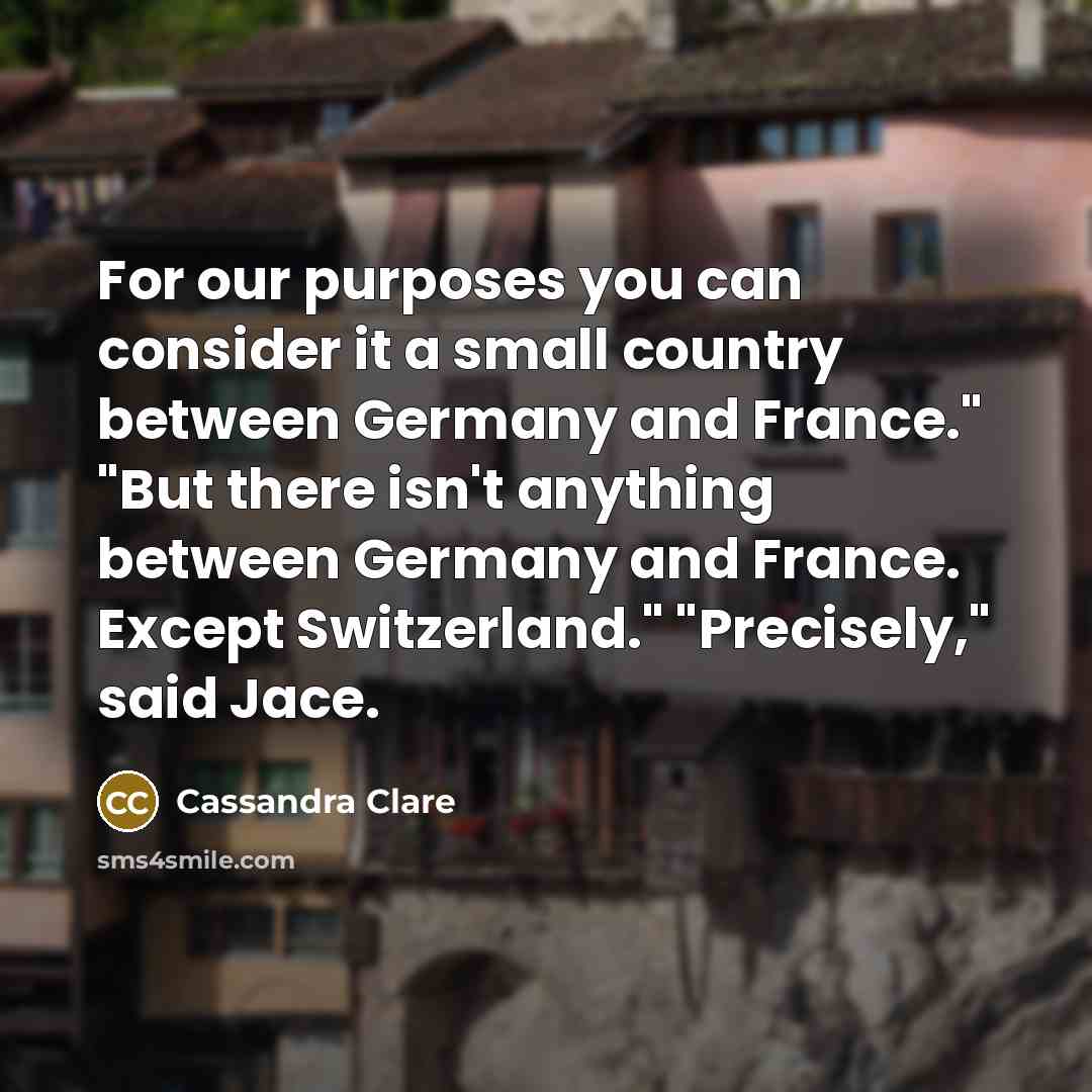 “For our purposes you can consider it a small country…” quote by Cassandra Clare