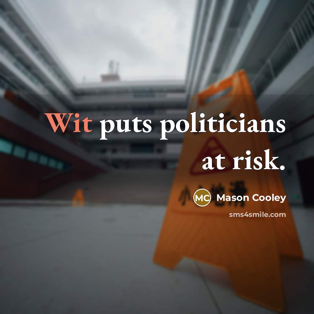 “Wit puts politicians at risk.…” quote by Mason Cooley