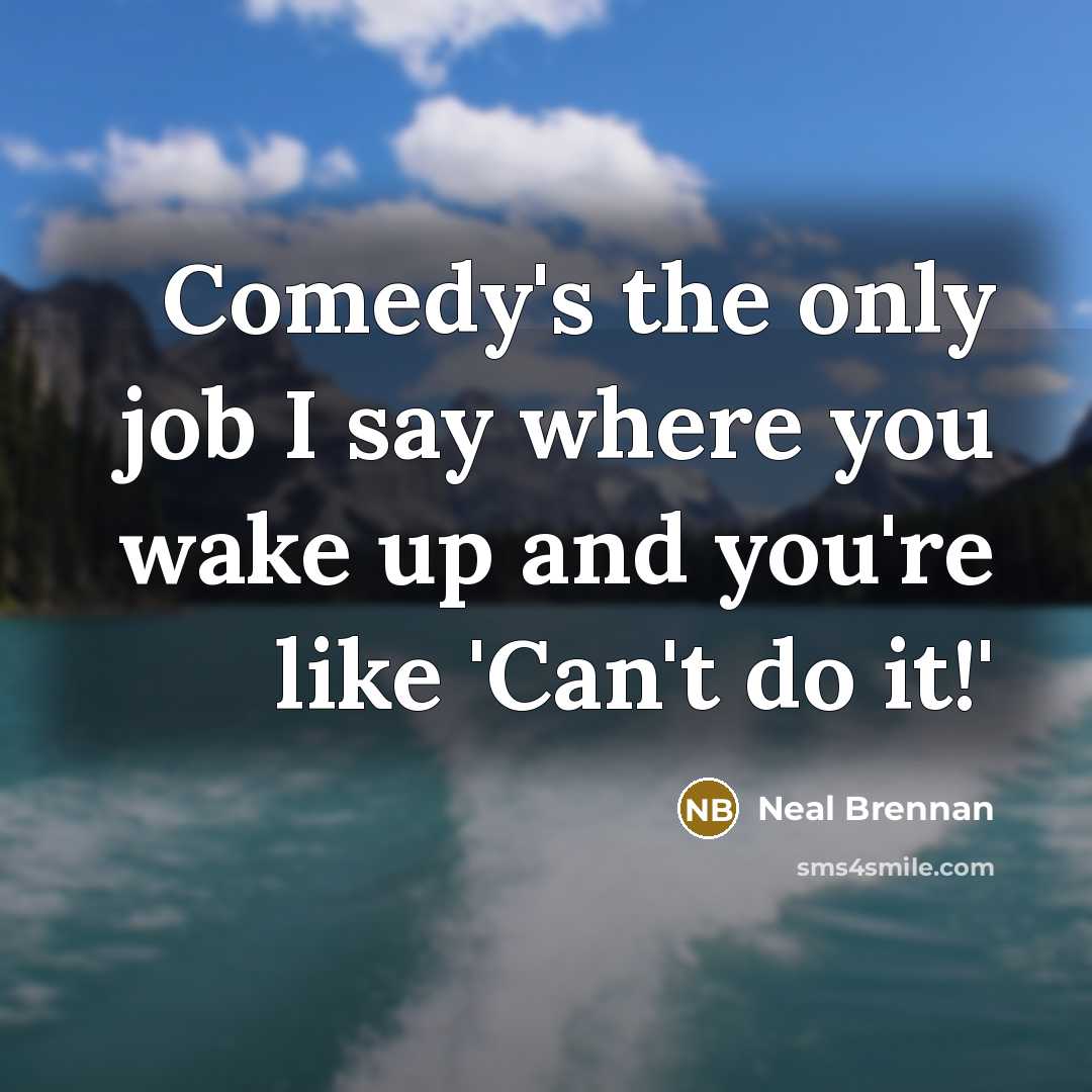 “Comedy's the only job I say where you wake up…” quote by Neal Brennan