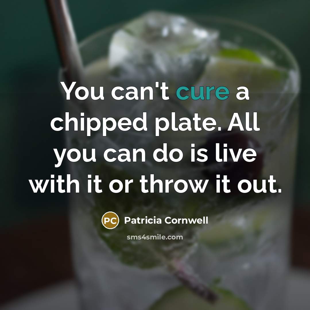 “You can't cure a chipped plate. All you can do…” quote by Patricia Cornwell
