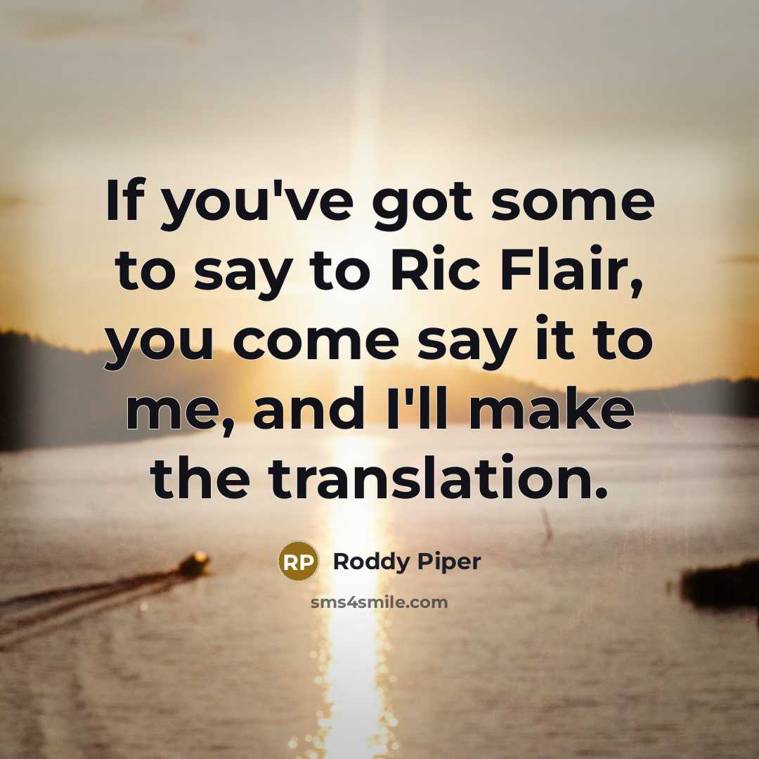 “If you've got some to say to Ric Flair, you…” quote by Roddy Piper