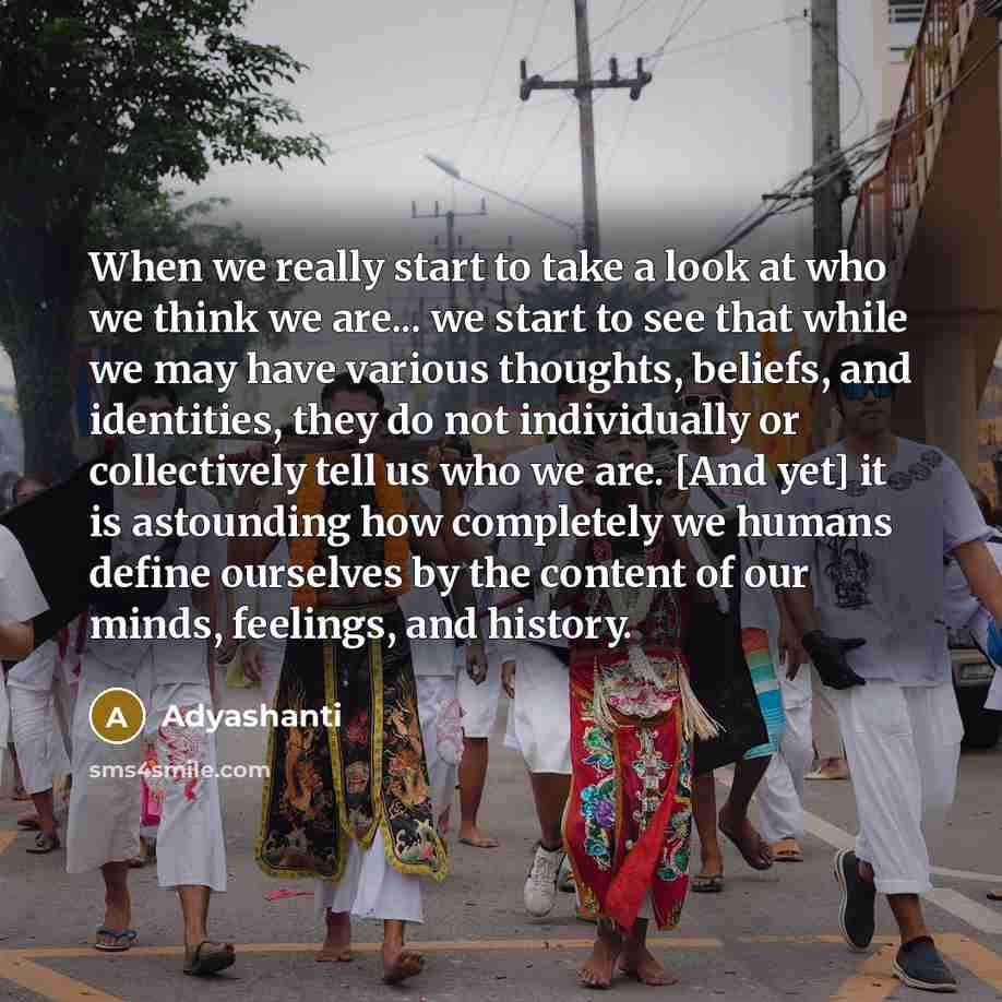 “When we really start to take a look at who…” quote by Adyashanti
