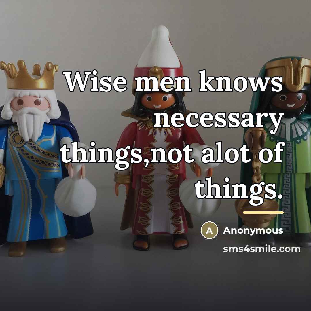 “Wise men knows necessary things,not alot of things.…” quote by Anonymous