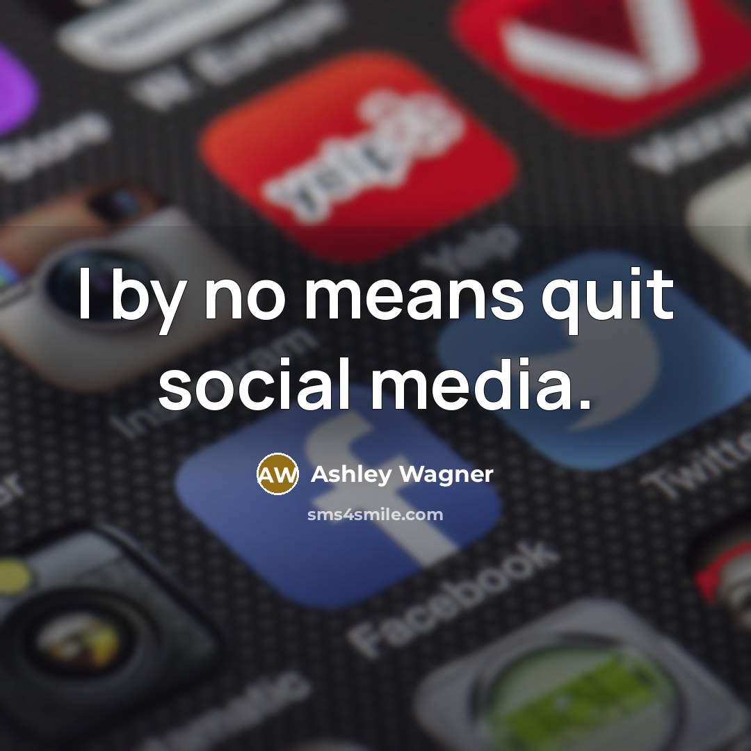 “I by no means quit social media.…” quote by Ashley Wagner