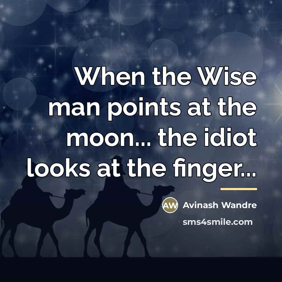 “When the Wise man points at the moon... the idiot…” quote by Avinash Wandre