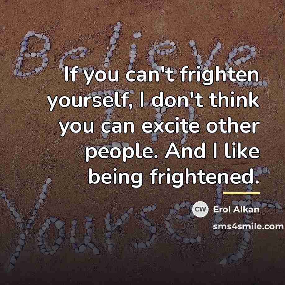 “If you can't frighten yourself, I don't think you can…” quote by Erol Alkan