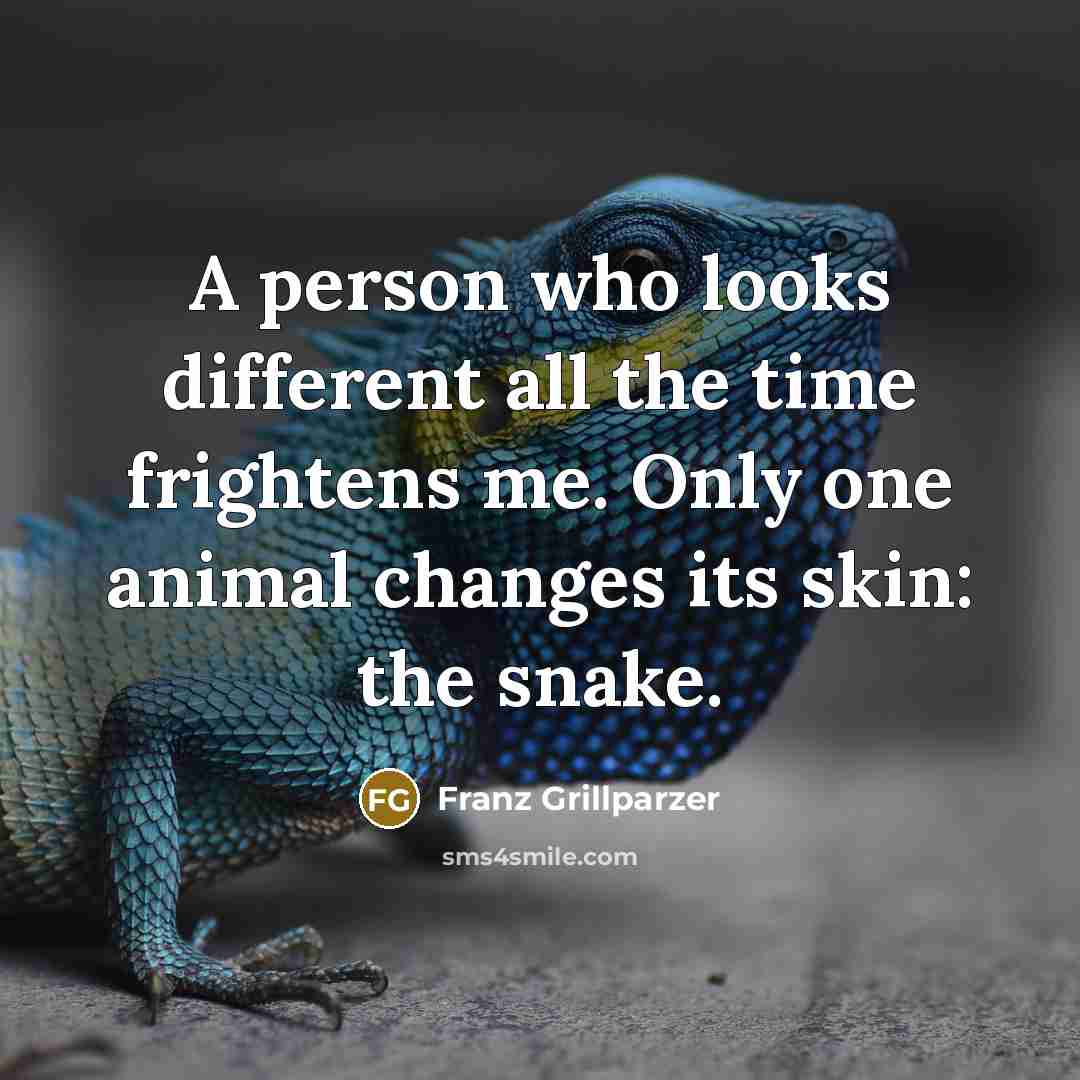 “A person who looks different all the time frightens me.…” quote by Franz Grillparzer