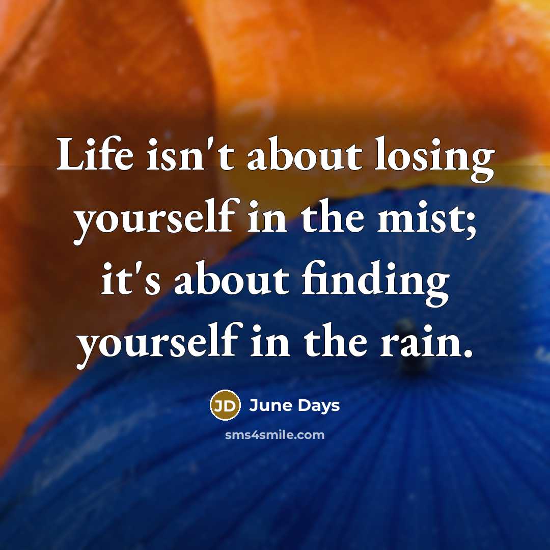 “Life isn't about losing yourself in the mist; it's about…” quote by June Days