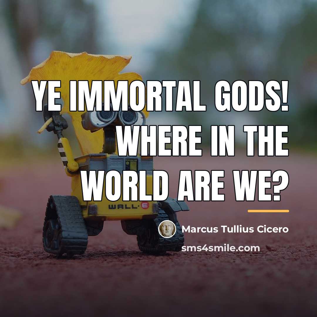 “Ye immortal gods! where in the world are we?…” quote by Marcus Tullius Cicero
