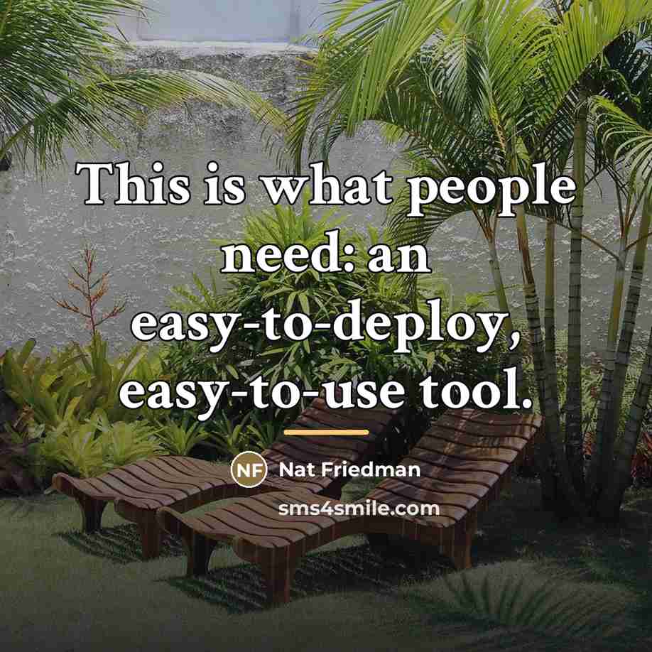 “This is what people need: an easy-to-deploy, easy-to-use tool.…” quote by Nat Friedman