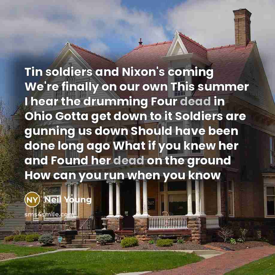 “Tin soldiers and Nixon's coming We're finally on our own…” quote by Neil Young