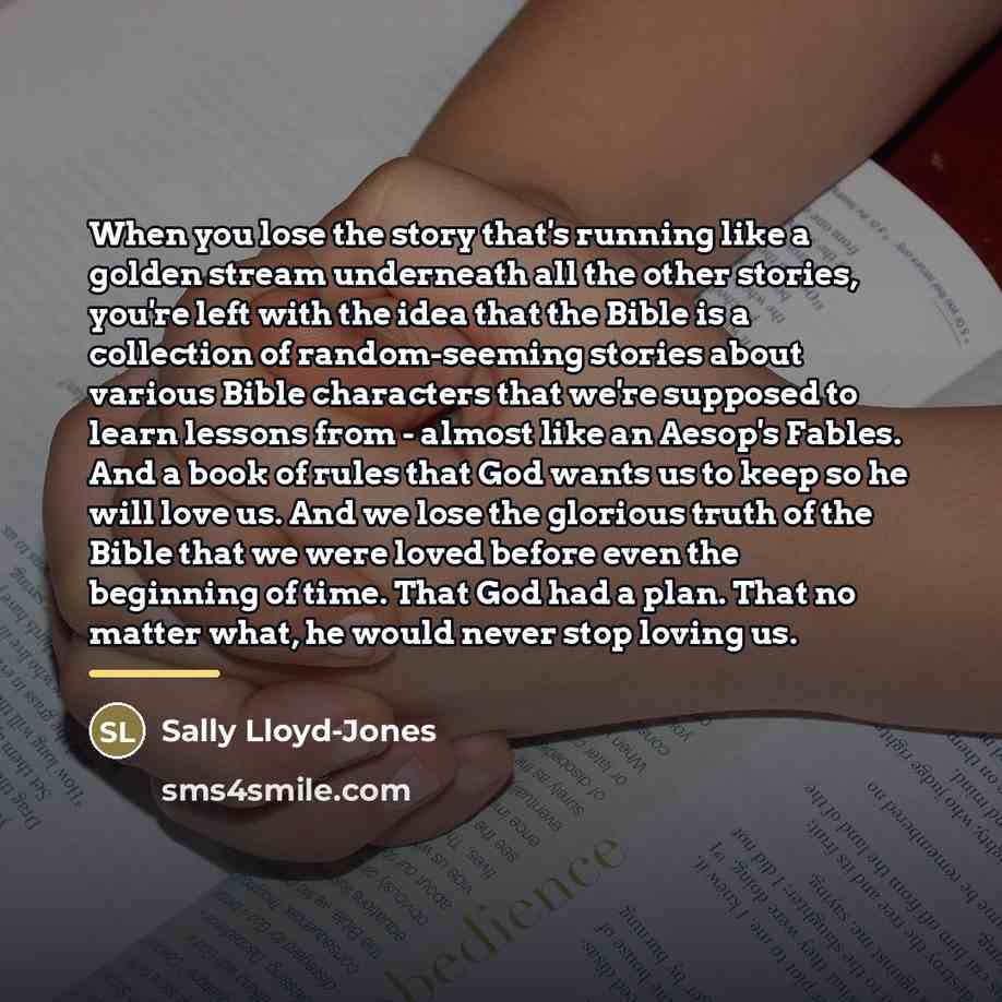 “When you lose the story that's running like a golden…” quote by Sally Lloyd-Jones
