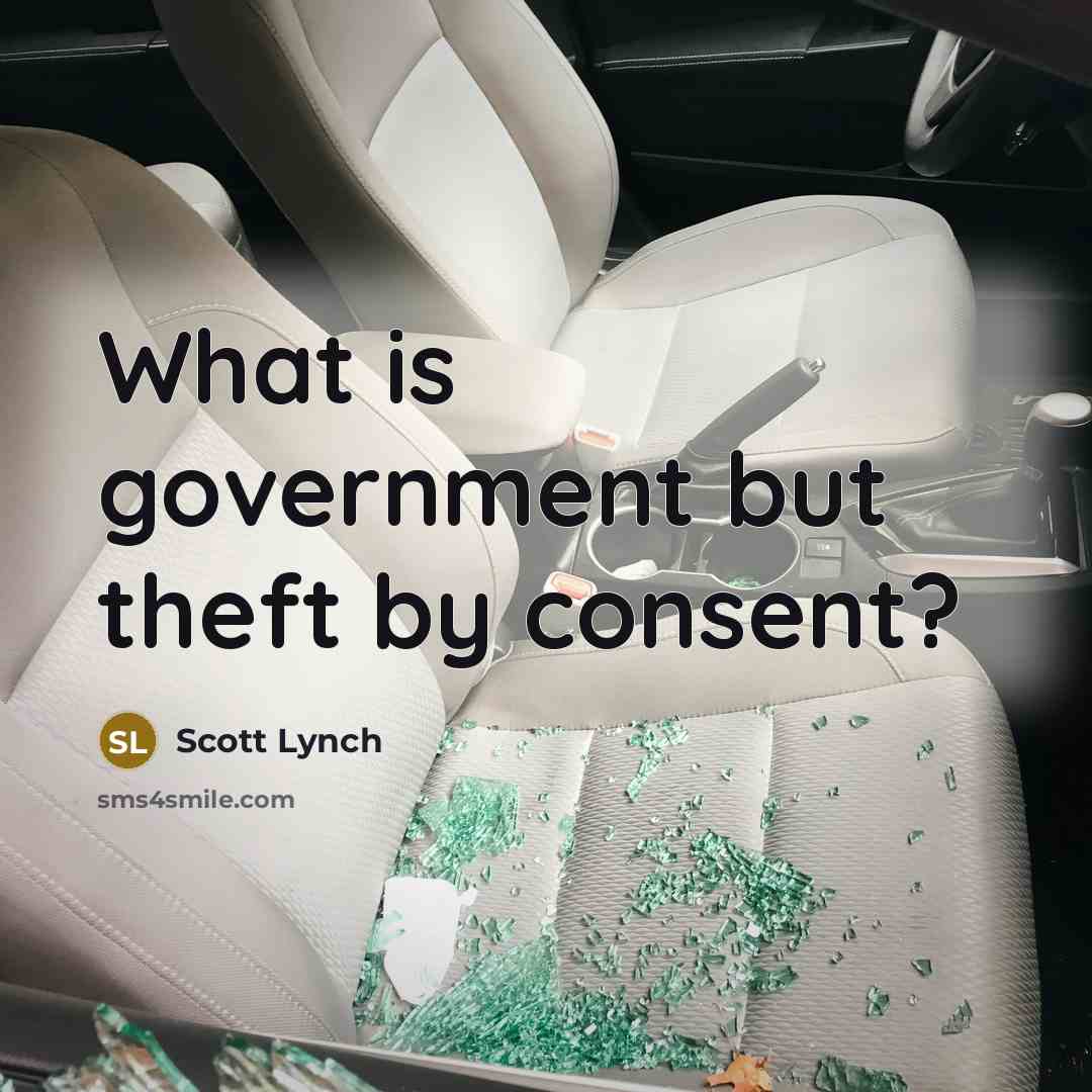 “What is government but theft by consent?…” quote by Scott Lynch
