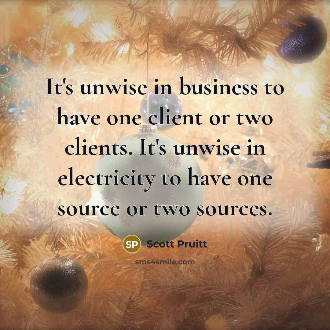“It's unwise in business to have one client or two…” quote by Scott Pruitt