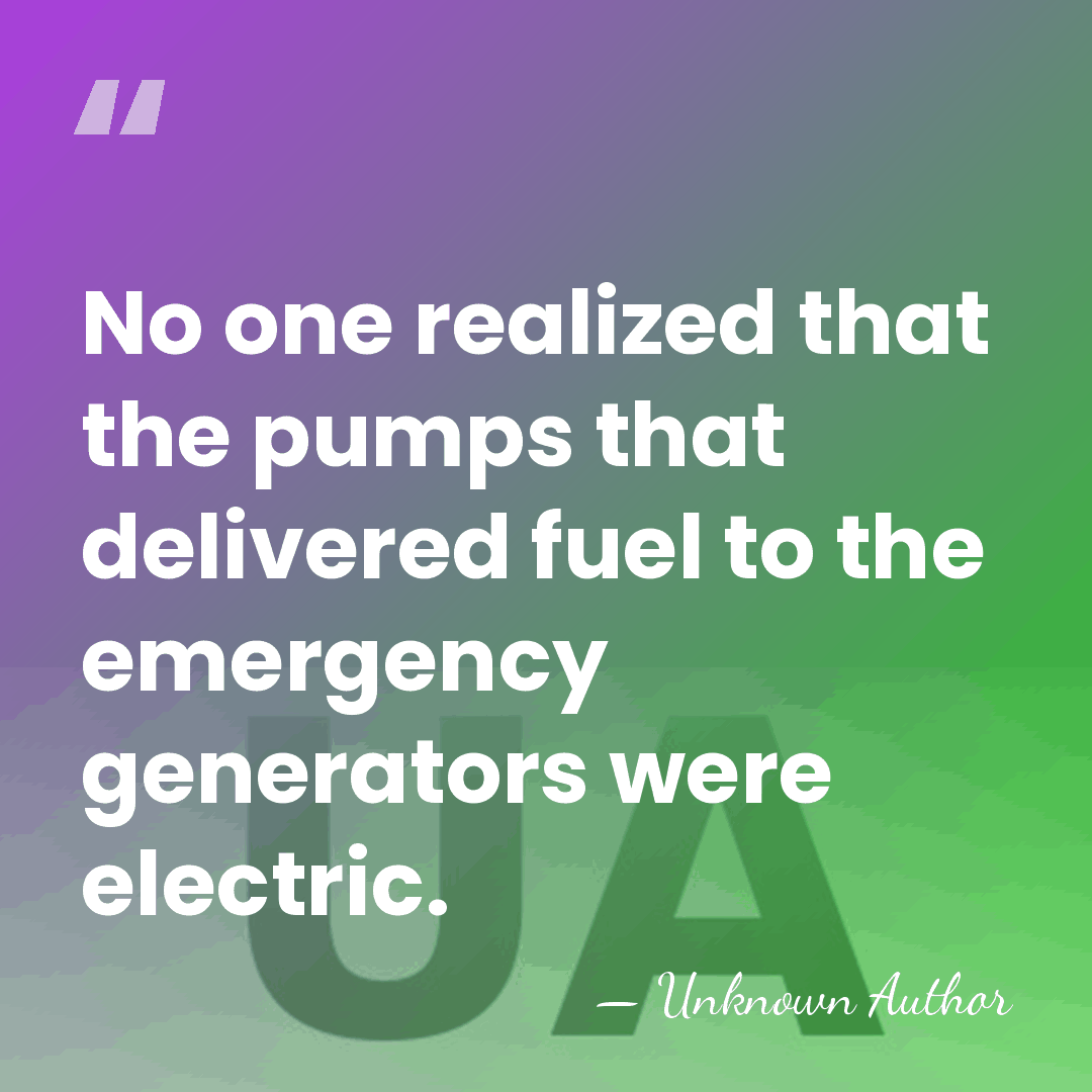 No one realized that the pumps that delivered fuel to the emergency&hellip; - Angel Feliciano