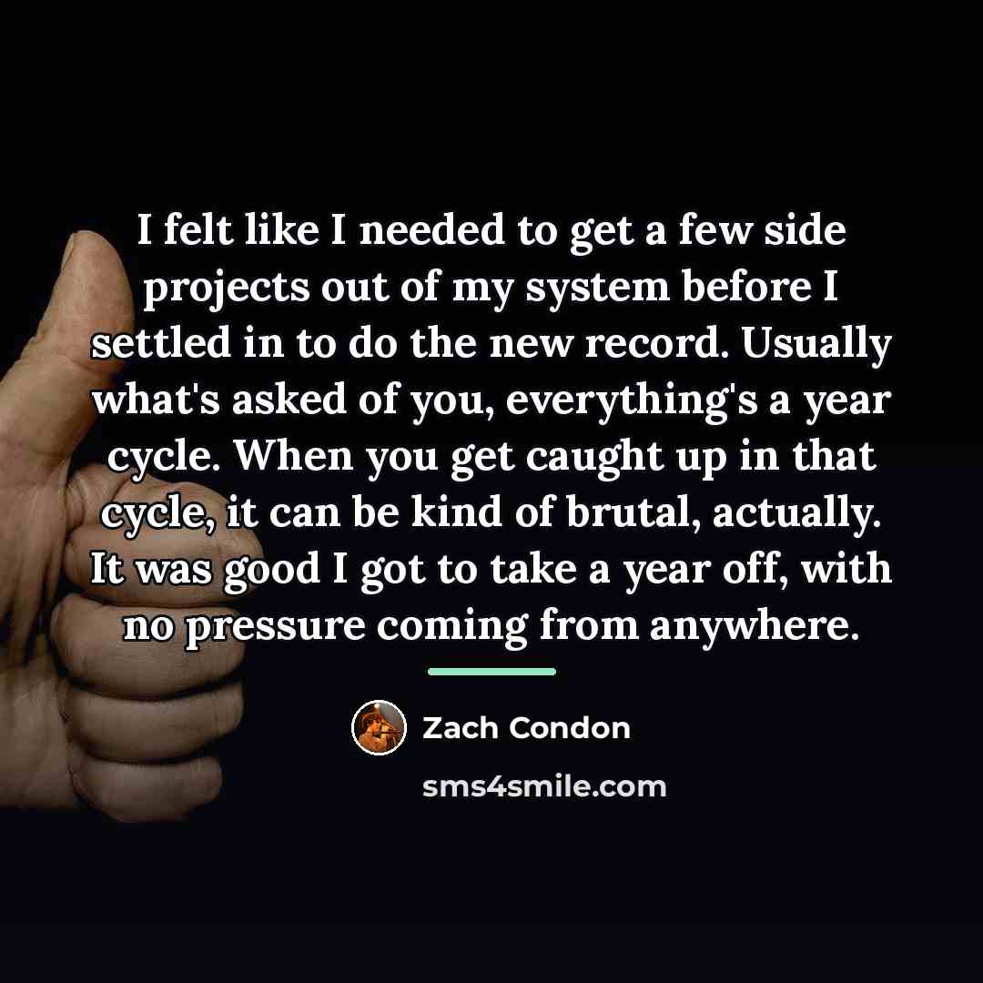 “I felt like I needed to get a few side…” quote by Zach Condon