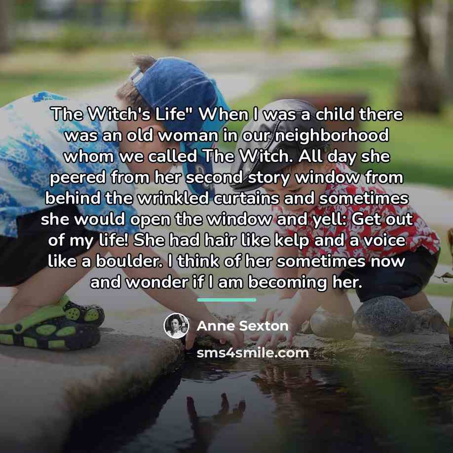 “The Witch's Life" When I was a child there was…” quote by Anne Sexton