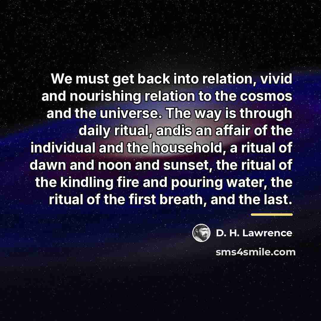 “We must get back into relation, vivid and nourishing relation…” quote by D. H. Lawrence