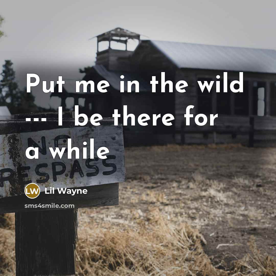 “Put me in the wild --- I be there for…” quote by Lil Wayne